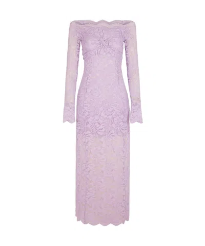 RABANNE PACO RABANNE LACE LAVENDER MAXI DRESS