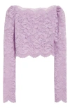 Rabanne Lavender Lace-effect Top With Boat Neckline In French Lavander