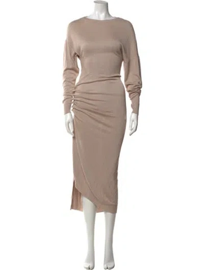 Pre-owned Rabanne Bateau Neckline Long Dress In Neutral