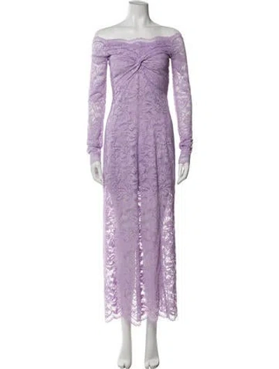 Pre-owned Rabanne Bateau Neckline Long Dress In Purple