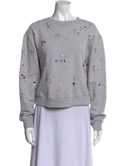 Pre-owned Rabanne Bateau Neckline Long Sleeve Sweatshirt In Gray