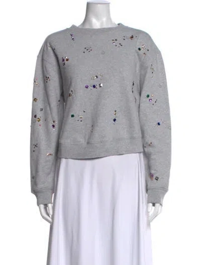 Pre-owned Rabanne Bateau Neckline Long Sleeve Sweatshirt In Grey