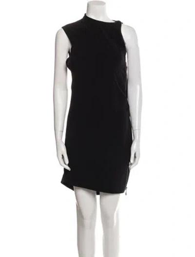 Pre-owned Rabanne Bateau Neckline Mini Dress In Black