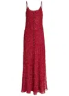 Rabanne Firework Embellished Button-front Maxi Dress In Red