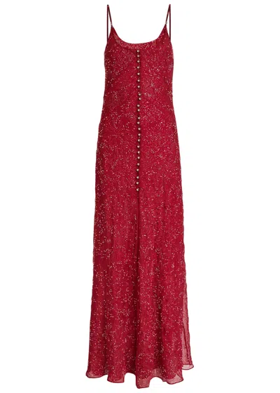 Rabanne Bead-embellished Chiffon Maxi Dress In Multi