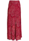 Rabanne Bead-embellished Chiffon Maxi Skirt In Red