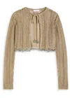 Rabanne Bead-embellished Metallic Crochet Cardigan