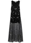 Rabanne Bead-embellished Tulle Maxi Dress