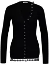 Rabanne Bead-embellished Wool Cardigan In Black