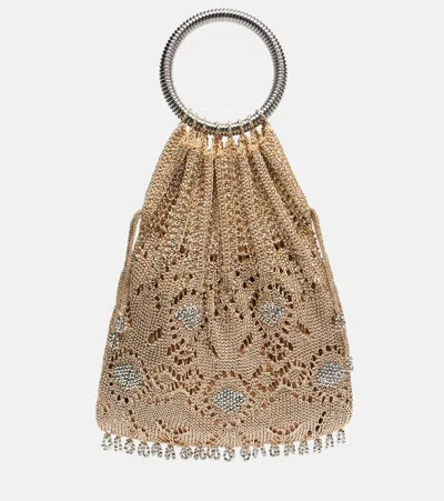 Rabanne Beaded Crochet Lamé Tote Bag