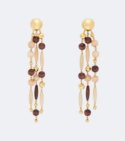 Rabanne Beaded Drop Earrings In Gold