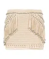 Rabanne Embellished Fringed Crochet Miniskirt In Nude