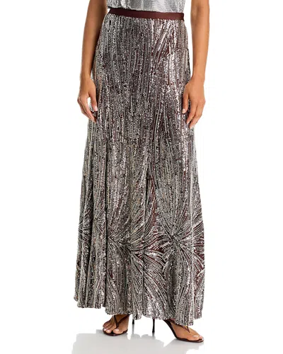 Rabanne Beaded Sequined Maxi Skirt In Silver