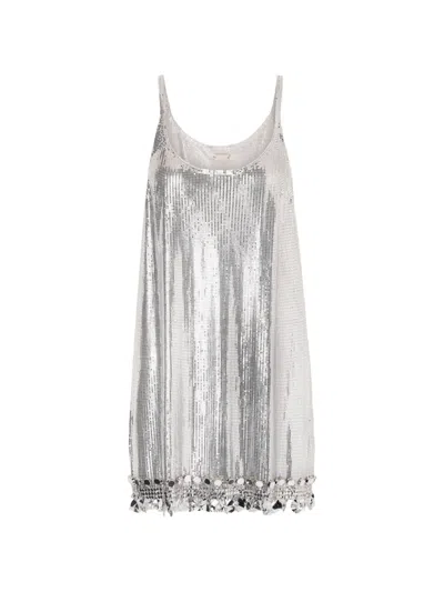 Rabanne Bead-embellished Chainmail Mini Dress In Silver