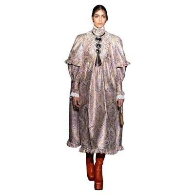 Pre-owned Rabanne Beautiful Paco  Runway Gown Brocart Extraordinary Dress In Brown