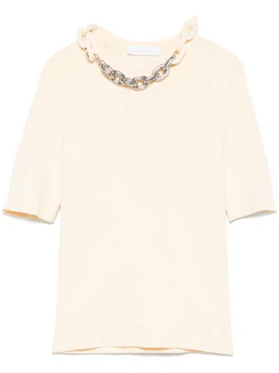 Rabanne Beige Chain Link-detail Top In Neutral