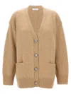 Rabanne Logo Button Cardigan In Beige
