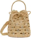 Rabanne Beige Shoulder Bag With Removable Shoulder Strap In Raphia Woman In M227 Natural / Light