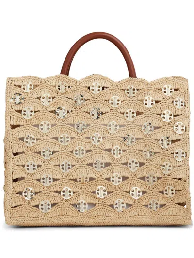 Rabanne Beige Raffia Handbag