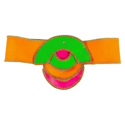 Pre-owned Rabanne Belt Paco  Fluorescent Leather Belt, 1968 In Orange