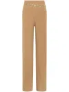 Rabanne Wool And Cashmere Pants With Belt In Nude