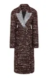 Rabanne Belted Wool-blend Coat In Purple
