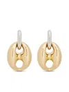 Rabanne Silver And Gold Xtra Eight Dang Earrings With Pressure Closure In Brass And Aluminum Woman