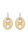 Rabanne Silver And Gold Xtra Eight Dang Earrings With Pressure Closure In Brass And Aluminum Woman