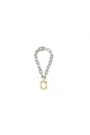 Rabanne Silver-colored Necklace With Pendant And Engraved Logo In Brass Woman In Metallic