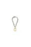 Rabanne Silver-colored Necklace With Pendant And Engraved Logo In Brass Woman In Metallic