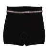 Rabanne Black Crystal-embellished Ribbed-knit Shorts In Black