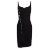 Rabanne Black Drapé Pression Short Dress