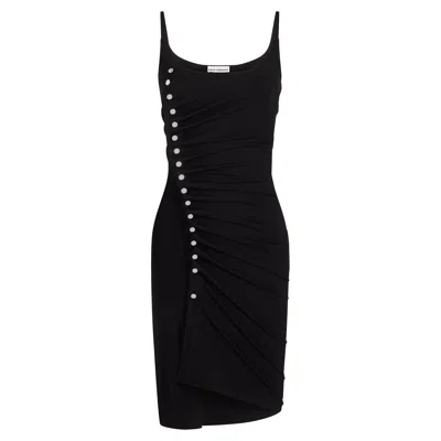 Rabanne Black Drapé Pression Short Dress