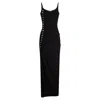 Rabanne Viscose Jersey Side Stud Midi Dress