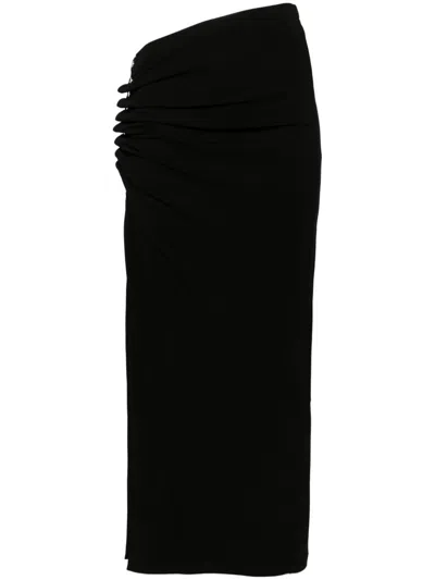 RABANNE BLACK DRAPED SKIRT