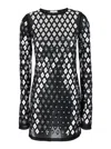 Rabanne Black Dress With Geometric All-over Pattern