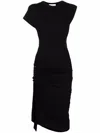 Rabanne Draped Stretch Jersey Maxi Dress In Black
