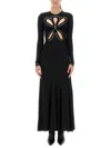 Rabanne Womens Black Embellishmed Cut-out Stretch-woven Maxi Gown In Black