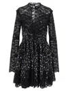Rabanne Lace Floral Dress Keyhole Back In Black