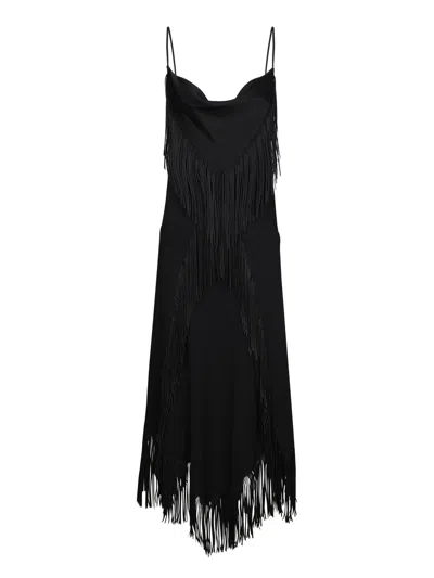 RABANNE BLACK FRINGED DRESS
