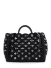 Rabanne Black Handbag With Weaving And All-over Disc Details