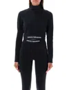 Rabanne Logo-underband Cropped Sweatshirt In Black