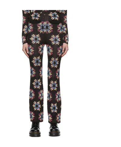 RABANNE BLACK JACQUARD BELL BOTTOMS