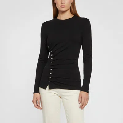 Pre-owned Rabanne Black Jersey Asymmetric Draped Top M
