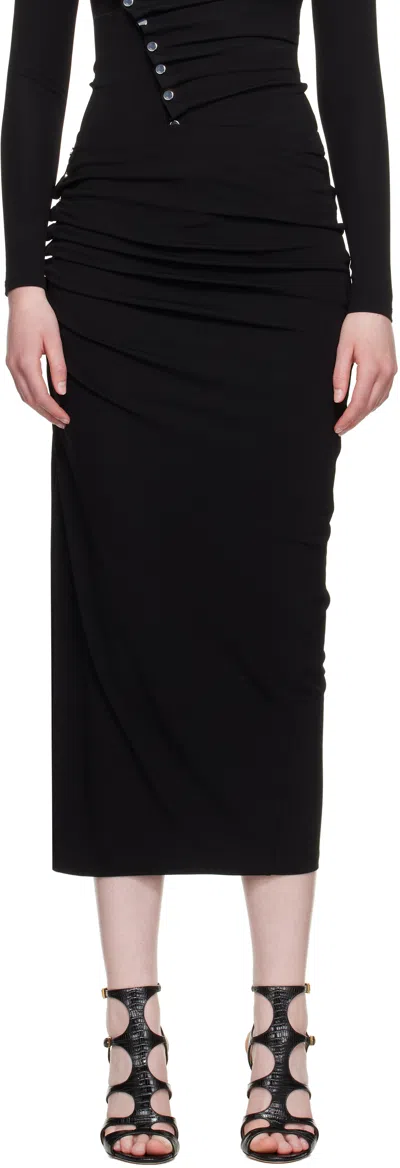Rabanne Black Jersey Midi Skirt
