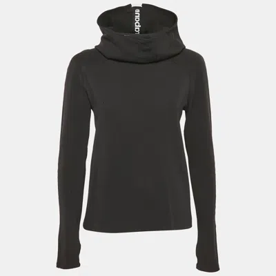 Pre-owned Rabanne Black Knit Logo Tape Trimmed Hoodie M