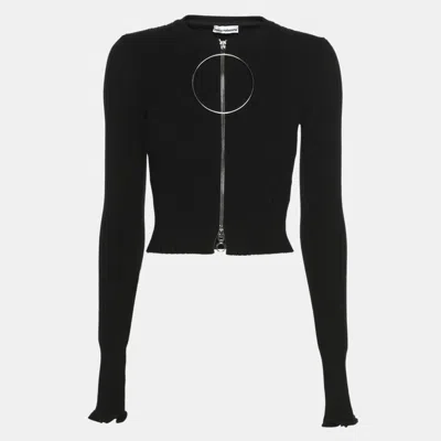Pre-owned Rabanne Black Knit Zip Full Sleeve Cardigan