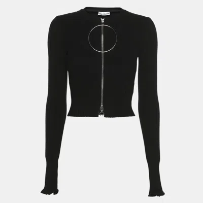 Rabanne Black Knit Zip Full Sleeve Cardigan