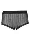 Rabanne Embellished High Waist Briefs In Nero