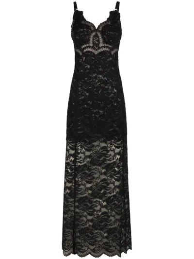 Rabanne Black Lace Evening Dress